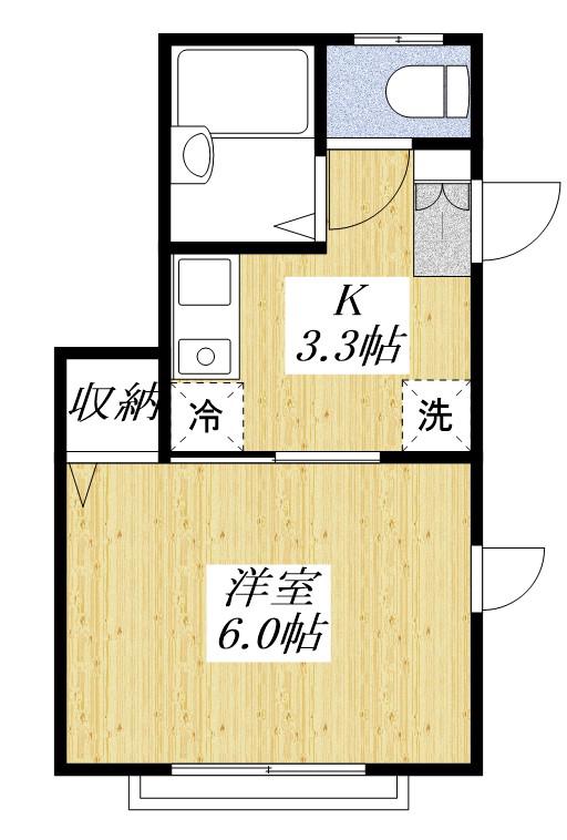 コーポTY(1K/2階)の間取り写真