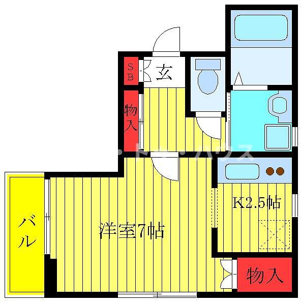 ウエスト FIELD(ワンルーム/3階)の間取り写真