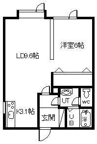 HOUS・REPOS(1LDK/1階)の間取り写真