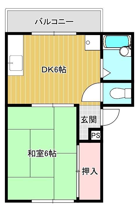 ハイツフォルテ A(1DK/1階)の間取り写真