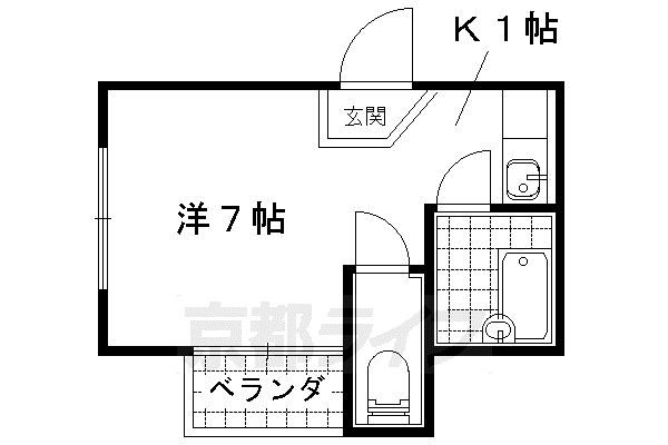 シティハイツ音羽(ワンルーム/2階)の間取り写真