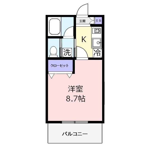 ラディーチェ(1K/2階)の間取り写真