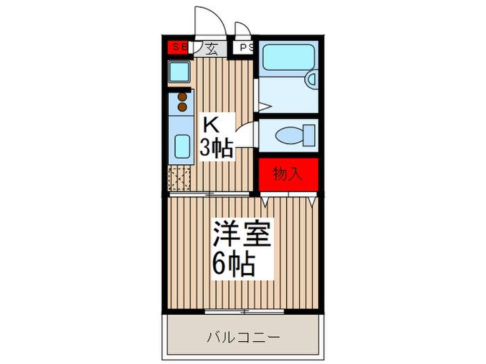 メナージュ東大宮(1K/4階)の間取り写真