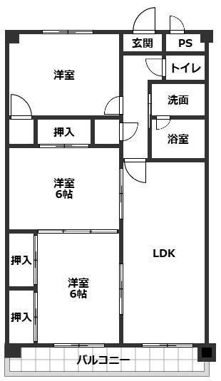 アマ・デトワールII(3LDK/3階)の間取り写真