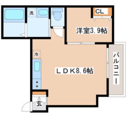 カバリーノ小田原(1LDK/3階)の間取り写真