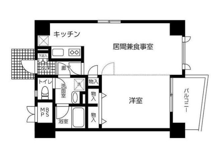 ルミエール上大崎(1LDK/8階)の間取り写真