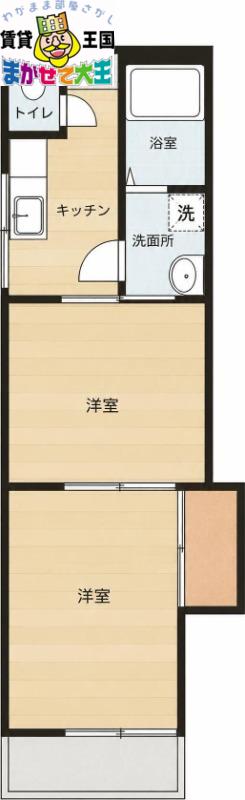 木戸アパート(2K/1階)の間取り写真