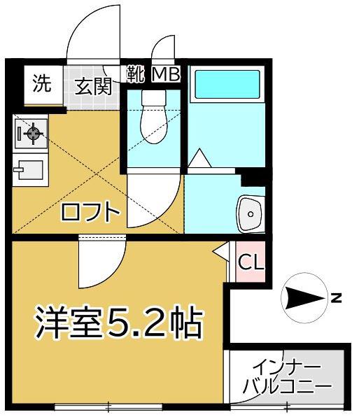 コンフォート・サチ(1K/2階)の間取り写真