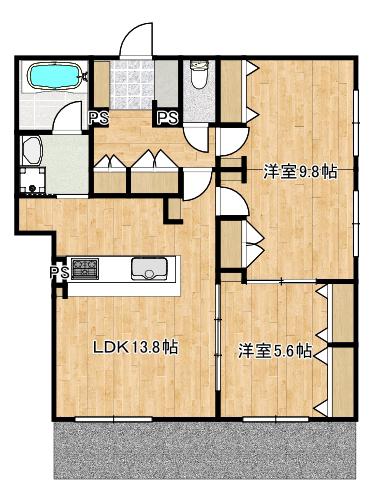 セレーナコート(2LDK/1階)の間取り写真