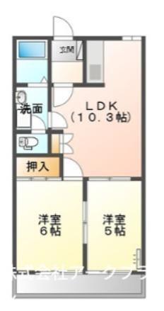 グランビュー平田(2LDK/2階)の間取り写真