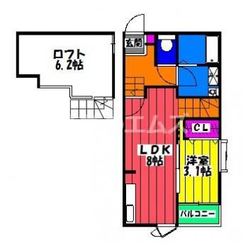 MAISON DE BALLON MOROOKA(1LDK/1階)の間取り写真