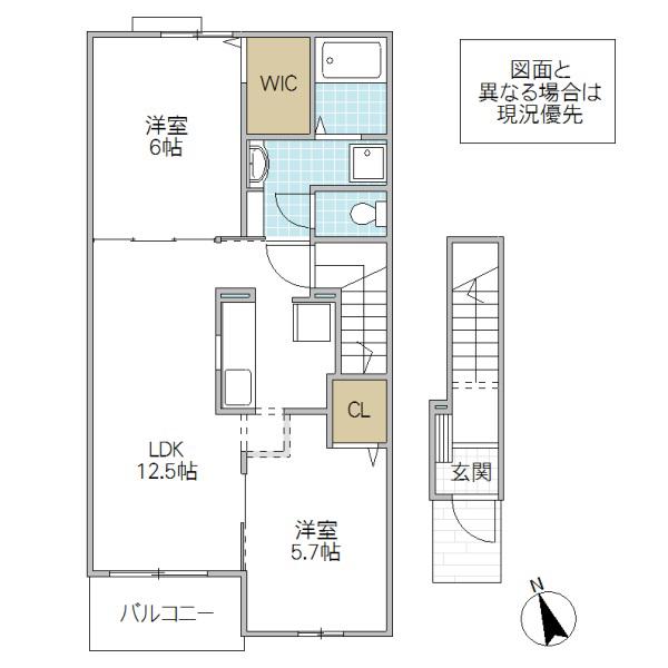 〇DAIMARU-V(2LDK/2階)の間取り写真