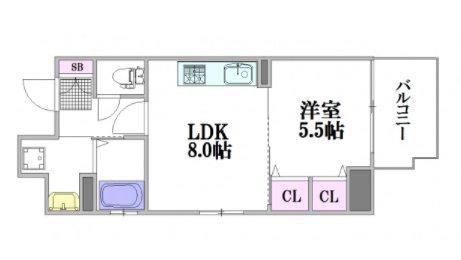 ISTYLE千田町(1LDK/2階)の間取り写真