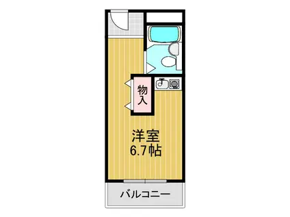 本多ビルディ(ワンルーム/2階)の間取り写真