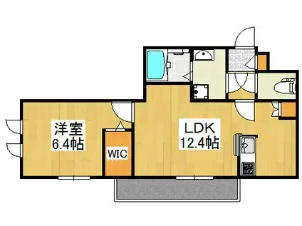 ロズマリーノ武蔵中原(1LDK/3階)の間取り写真