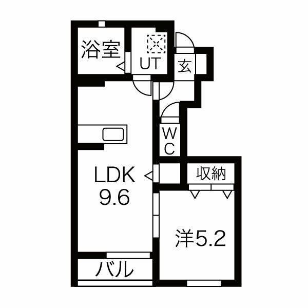 コンフォルト結(1LDK/1階)の間取り写真