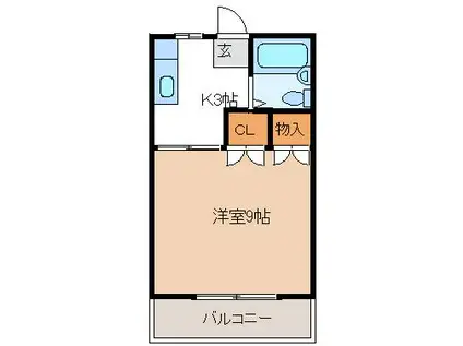 フレンドハイツ(1K/2階)の間取り写真