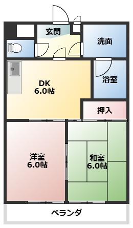 エルグランデ味美(2DK/4階)の間取り写真