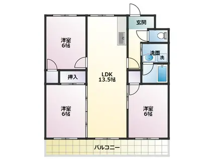 メゾン・エスペランス(3LDK/4階)の間取り写真