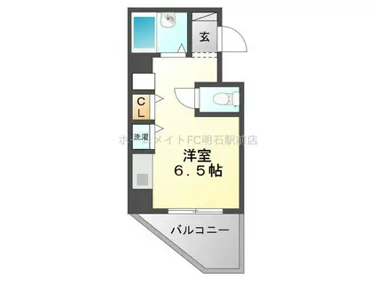 YKハイツ松の内(1K/6階)の間取り写真