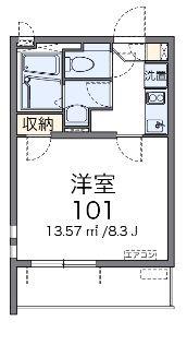 クレイノCLOVER(1K/2階)の間取り写真