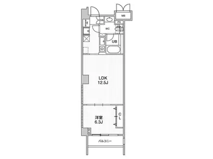 六本木デュープレックスエムズ(1LDK/4階)の間取り写真