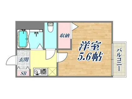 シャーメゾン甲陽園(1K/1階)の間取り写真