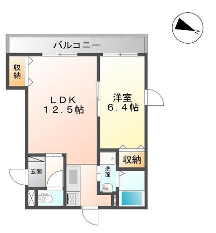 グレイス・アシューレ(1LDK/3階)の間取り写真