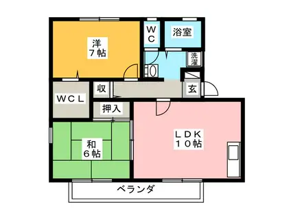 メゾン・フルールA(2LDK/2階)の間取り写真