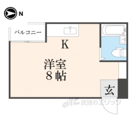 桂グランドハイツ(ワンルーム/6階)の間取り写真
