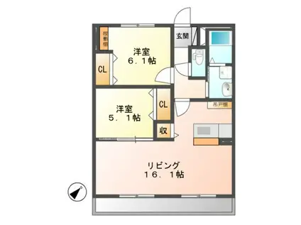 スワンスタイル(2LDK/1階)の間取り写真
