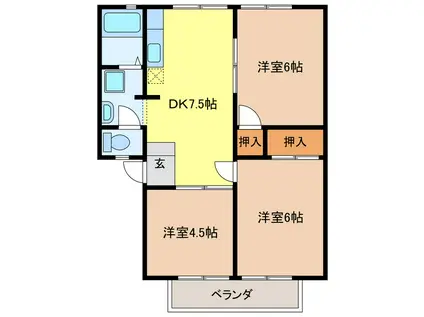 アマーレ(3DK/2階)の間取り写真