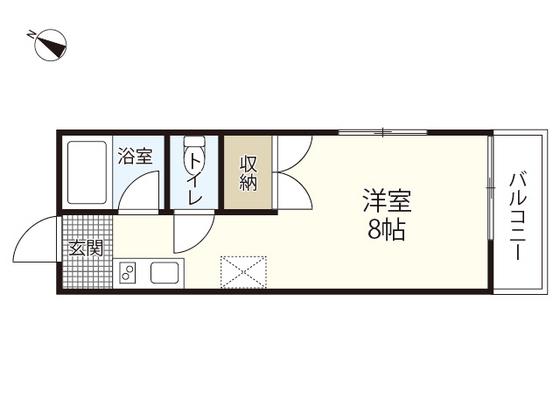S902(ワンルーム/2階)の間取り写真