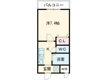 Mプラザ香里一番館(1K/8階)の間取り写真