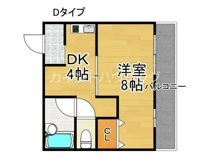 JJBASE西加賀屋(1DK/4階)の間取り写真