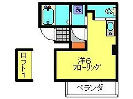 プチシャトー(ワンルーム/2階)の間取り写真
