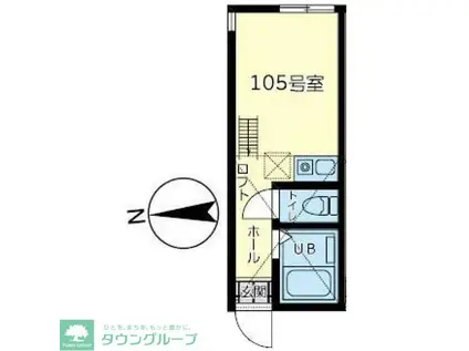 セレシア横浜釜台(ワンルーム/1階)の間取り写真