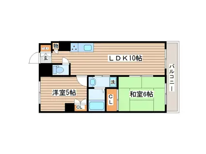 コンアモールI(2LDK/4階)の間取り写真