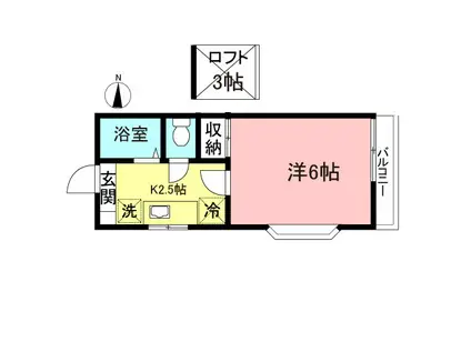 メイプルハウス(1K/1階)の間取り写真