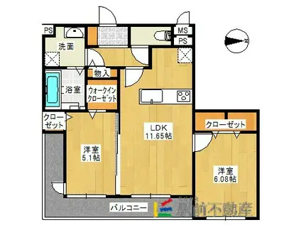 GRAN ALEGRIA(2LDK/1階)の間取り写真