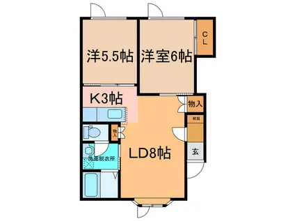 コーポ開運館II(2LDK/1階)の間取り写真