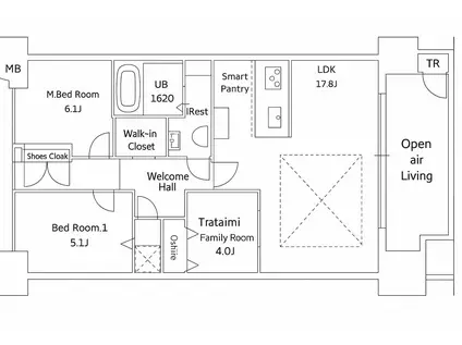 アーティックス上富野グランゲート(3LDK/7階)の間取り写真
