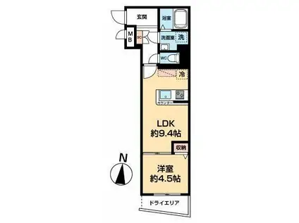NEXAS EBARA(1LDK/1階)の間取り写真