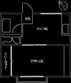 新井ハイム(1DK/2階)の間取り写真