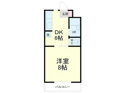 キャッスル・バンブー(1DK/3階)の間取り写真