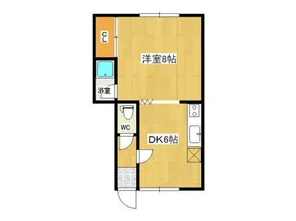 ネージュマンション(1DK/1階)の間取り写真