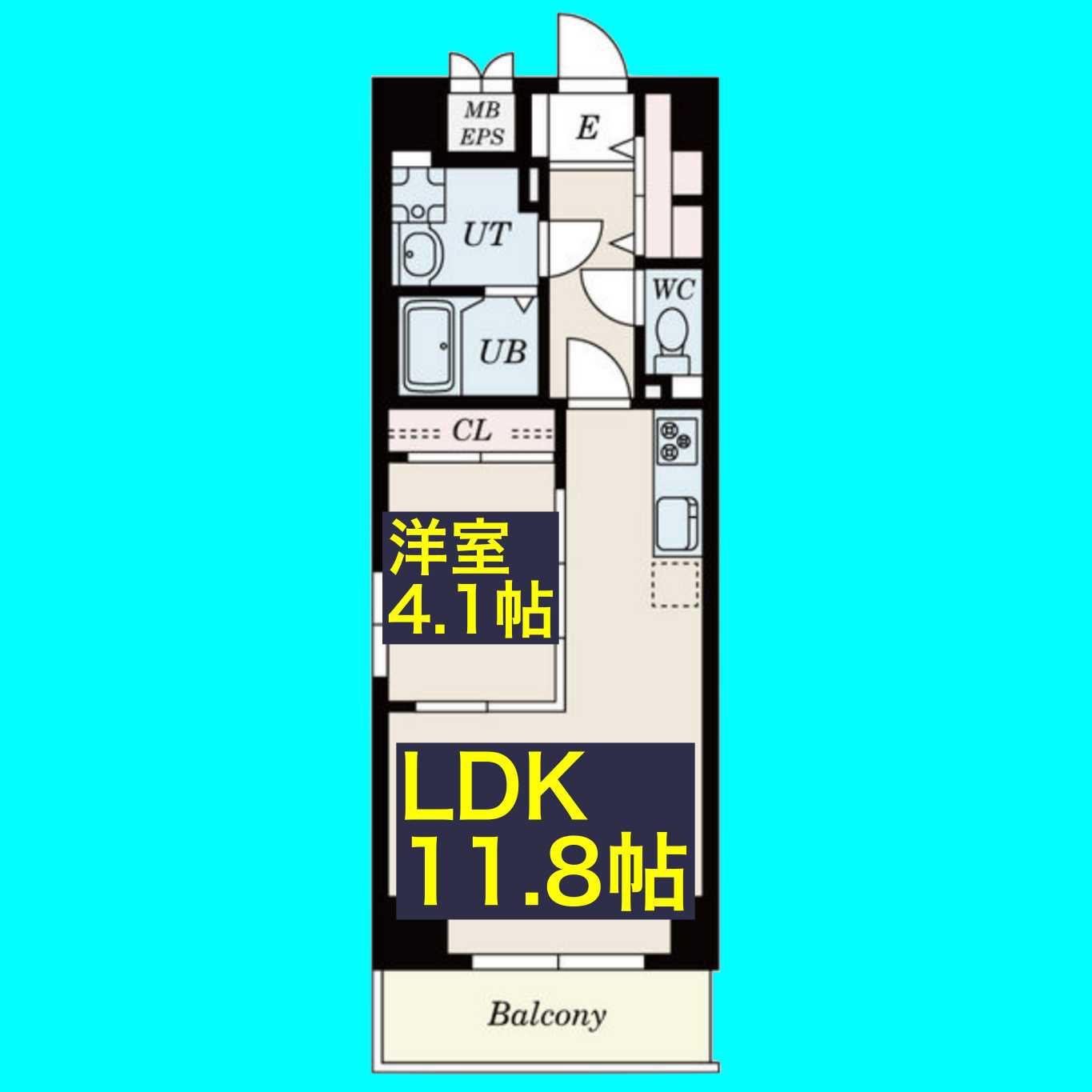 GRANDUKE大曽根(1LDK/4階)の間取り写真