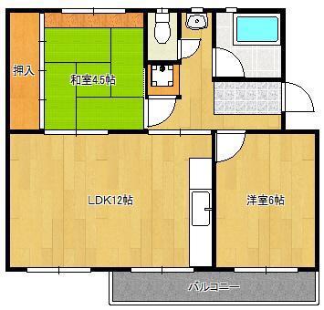 徳力団地133棟302号(2LDK/3階)の間取り写真