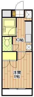 フォレスト岩井(1K/1階)の間取り写真