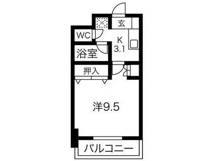 エストシエル(1K/10階)の間取り写真